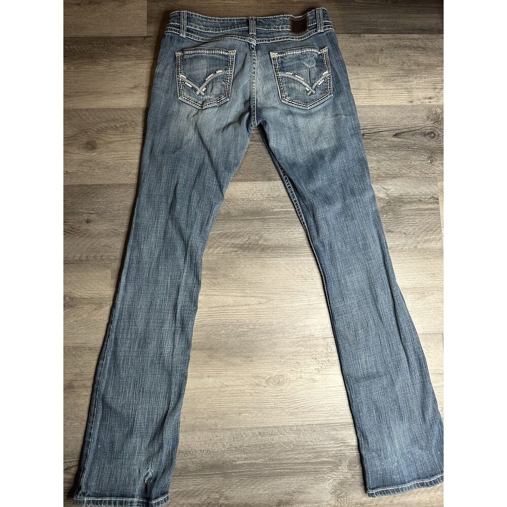 BKE Sabrina Bootcut Jeans Womens 30x35.5 Tall Distressed Stretch Medium Wash